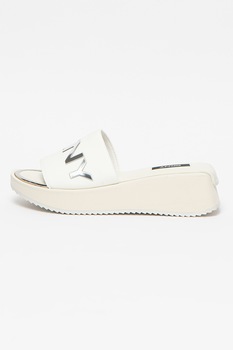 DKNY, Papuci wedge cu logo Mandy DKNY, Papuci wedge cu logo Mandy