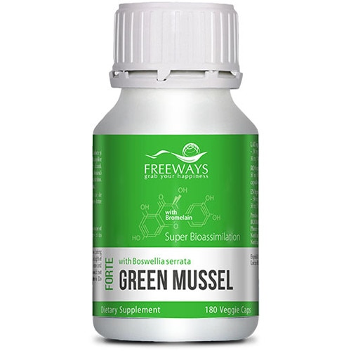 Scoica Verde, Green Mussel, 180 capsule vegetale, Freeways, supliment pentru sistemul osteo-articular