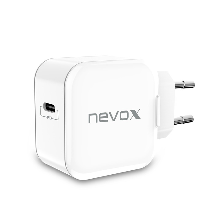 Nevox gyorstöltő aljzat, 20 W, USB-C tápellátás, fehér