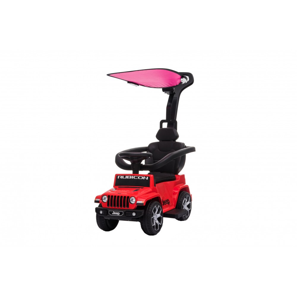 Masinuta electrica cu maner parental si roti EVA Jeep Wrangler Red