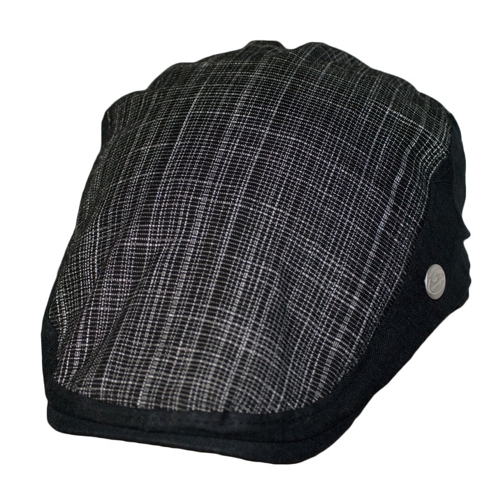 Мъжки каскет Dazoriginal Flatcap, Памук, 55-60cm, Черно Бял