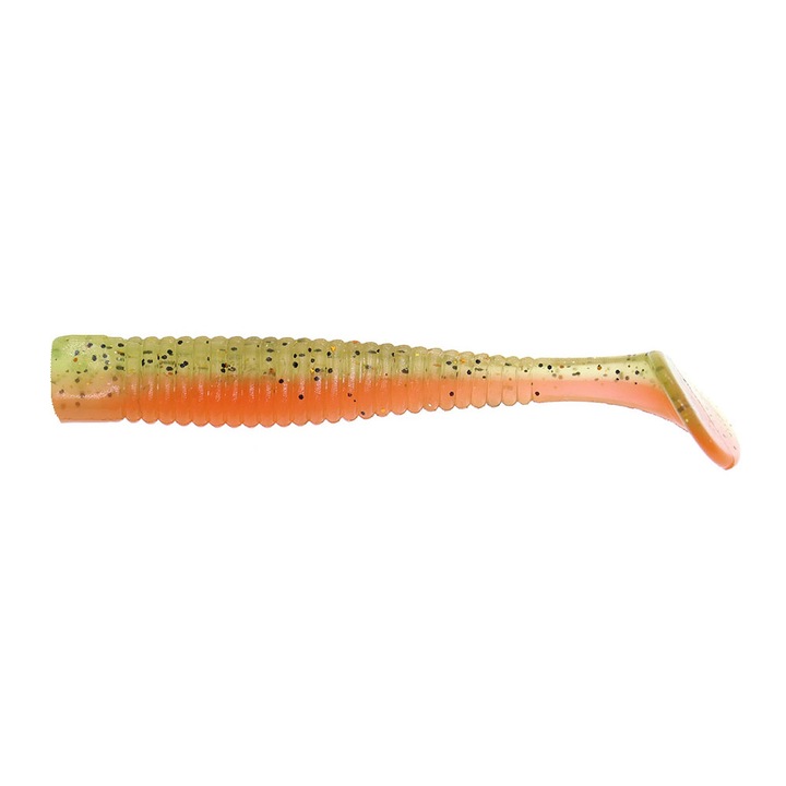 Set 8 buc Shad Hitfish Skimpy 6.3cm, Gold Shiner Carrot pentru pescuitul la biban, salau sau stiuca