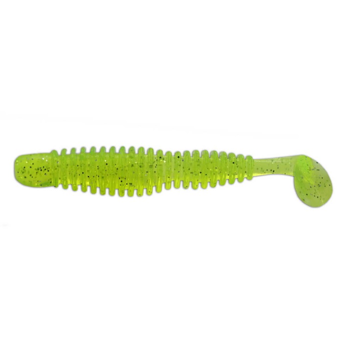 Set 6 buc Shad Hitfish Cloud 7.6cm, Chartreuse Silver Glitter