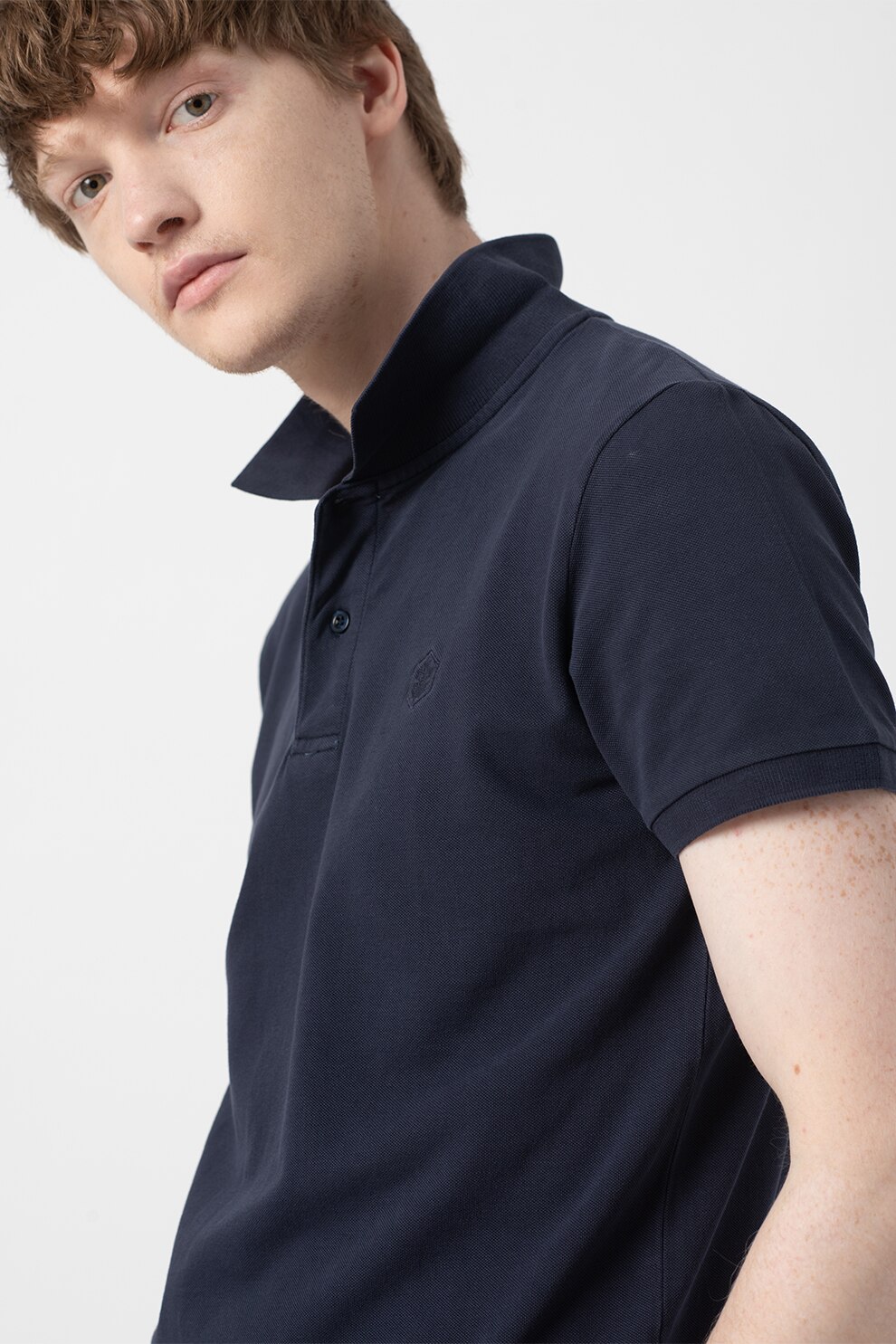 Lumberjack, Tricou polo cu aspect pique, Bleumarin