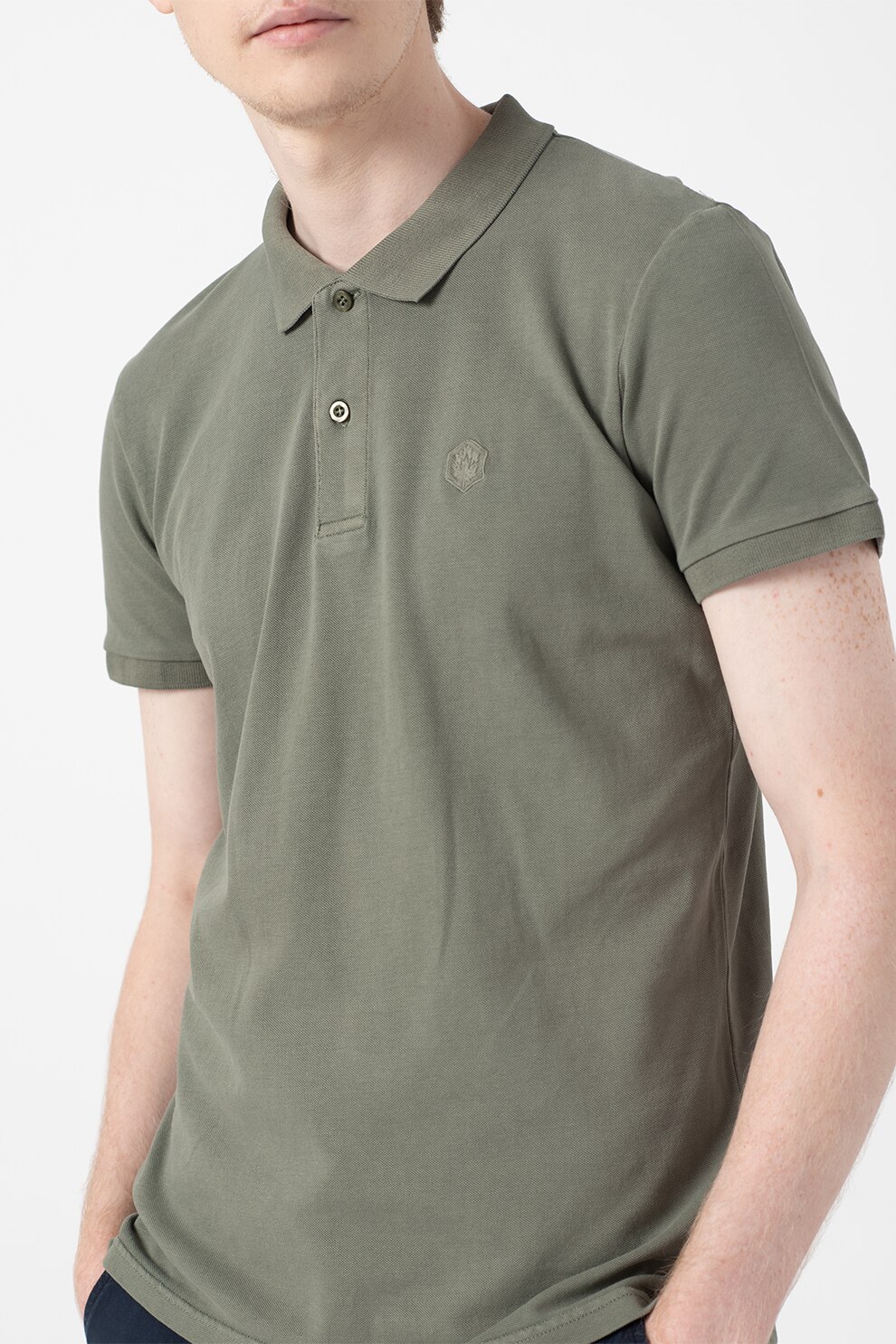 Lumberjack, Tricou polo cu aspect pique, Verde oliv