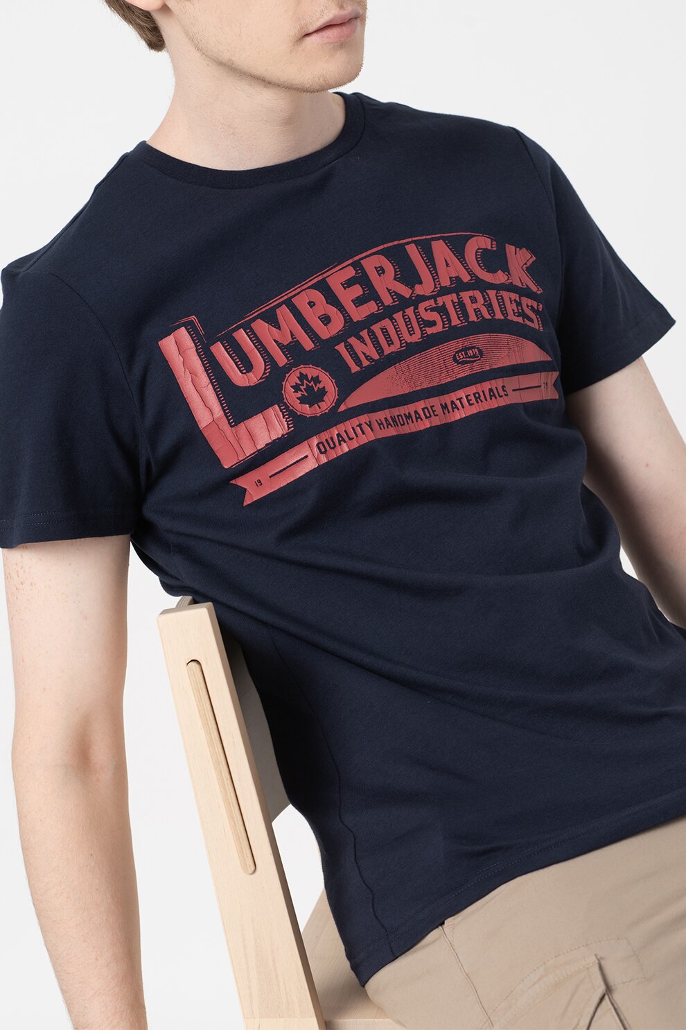 Lumberjack, Tricou cu imprimeu logo Tees, Bleumarin