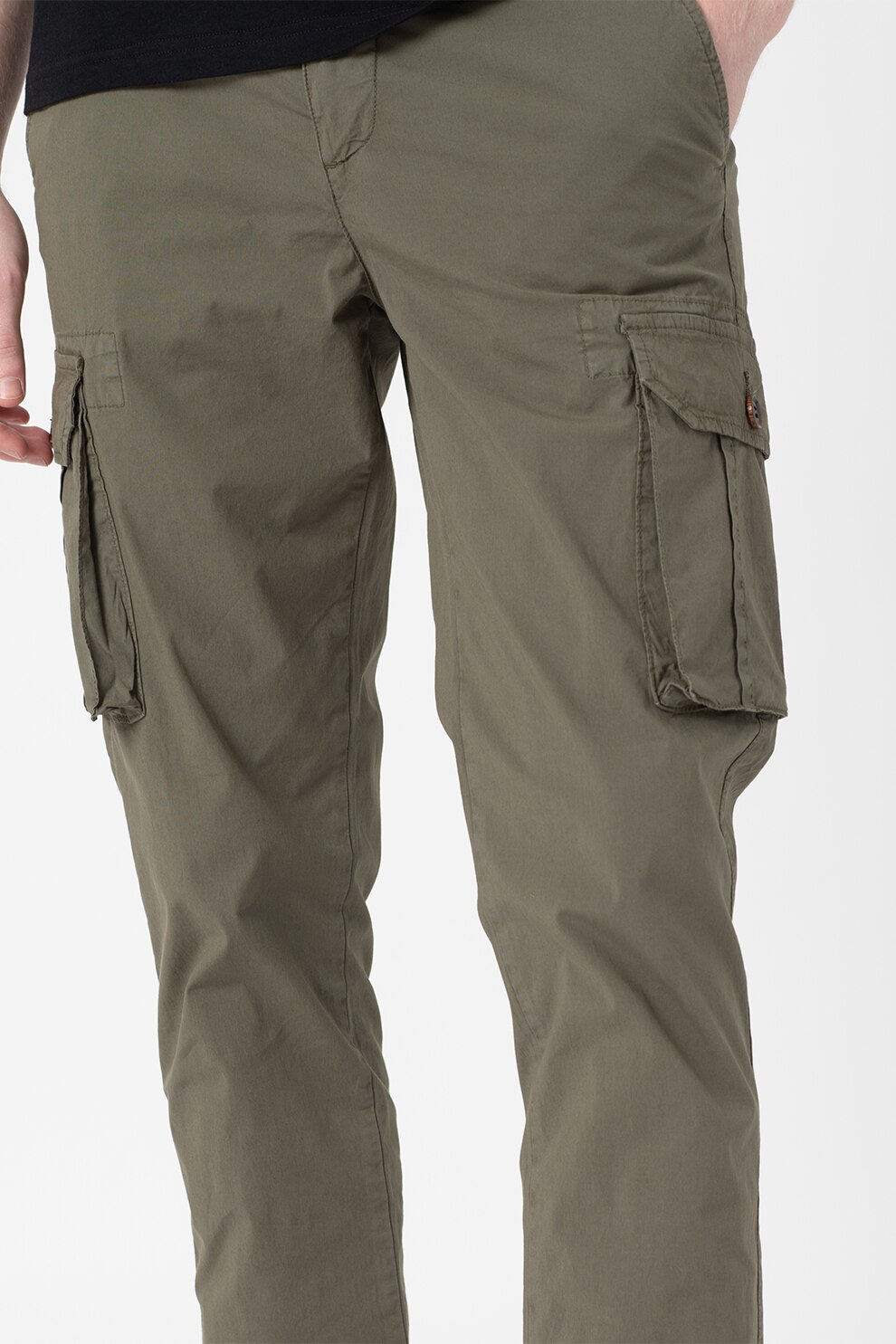 Lumberjack, Pantaloni cargo cu talie regular, Verde sparanghel