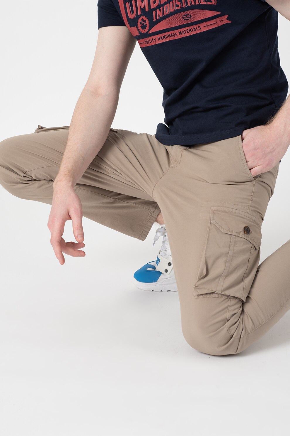 Lumberjack, Pantaloni cargo cu talie regular, Maro camel