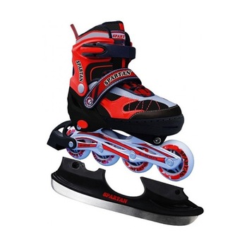 Role/patine 2 in 1, Spartan, reglabile 30-33(64 mm) negru/rosu Role/patine 2 in 1, Spartan, reglabile 30-33(64 mm) negru/rosu