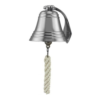 Clopotel de perete Sea Club, alama nichelata, Ø 12,5cm Clopotel de perete Sea Club, alama nichelata, Ø 12,5cm