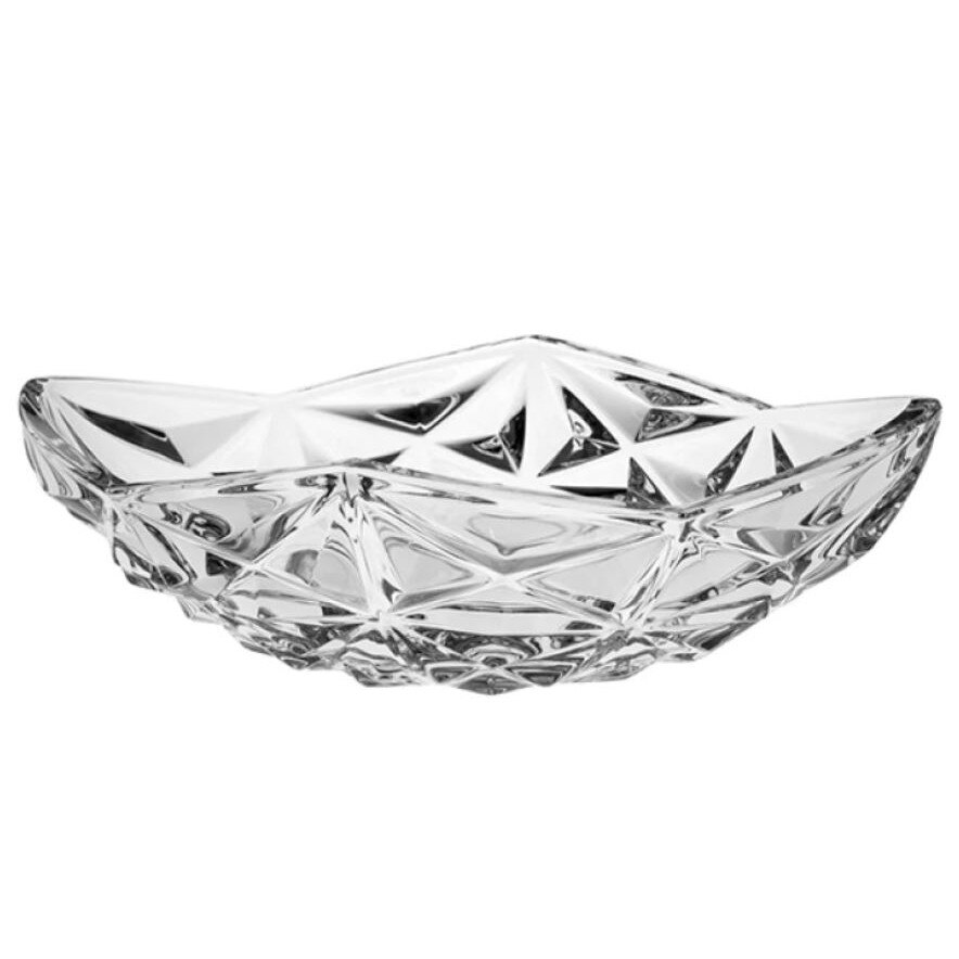 Bol Bohemia, Sticla, Transparent, 38 cm