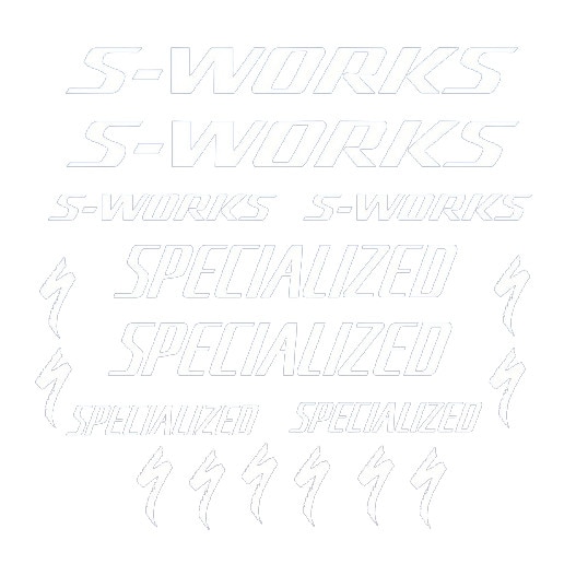 Set Stickere bicicleta Specialized/S-Works, Alb