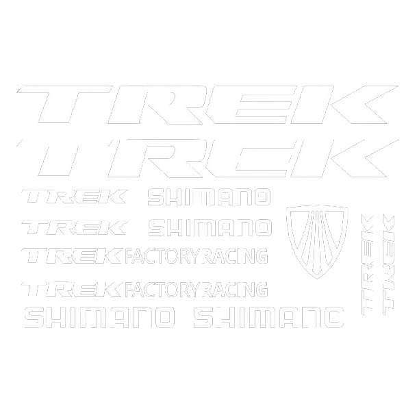 Set Stickere profesionale cadru bicicleta TREK/Shimano, Alb
