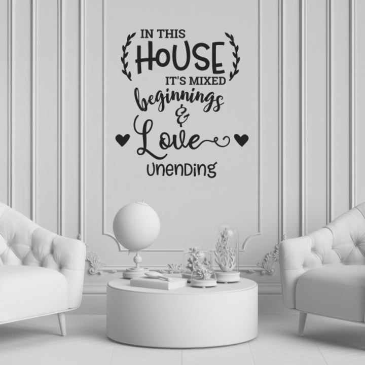 Falmatrica, Priti Global, ebben a házban vegyes kezdet és végtelen szerelem, fekete, 80 x 72 cm