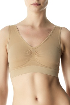 Bustiera Pompea cu bretele late Wellness, Bej nude Bustiera Pompea cu bretele late Wellness, Bej nude