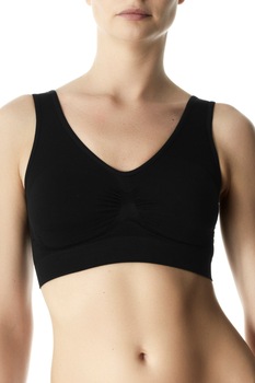 Bustiera Pompea cu bretele late Wellness, Negru Bustiera Pompea cu bretele late Wellness, Negru