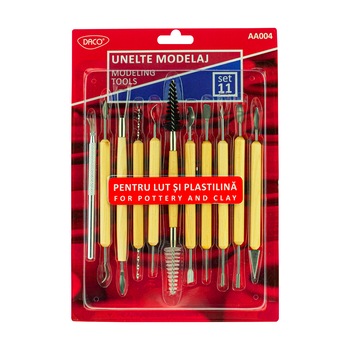 Set 11 accesorii pentru modelaj, cutite pentru lut si plastilina, Daco, AA004 Set 11 accesorii pentru modelaj, cutite pentru lut si plastilina, Daco, AA004