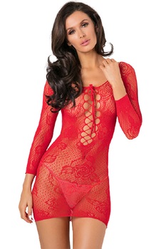 Rochie, Rene Rofe, plasa, floral, Rosu Rochie, Rene Rofe, plasa, floral, Rosu