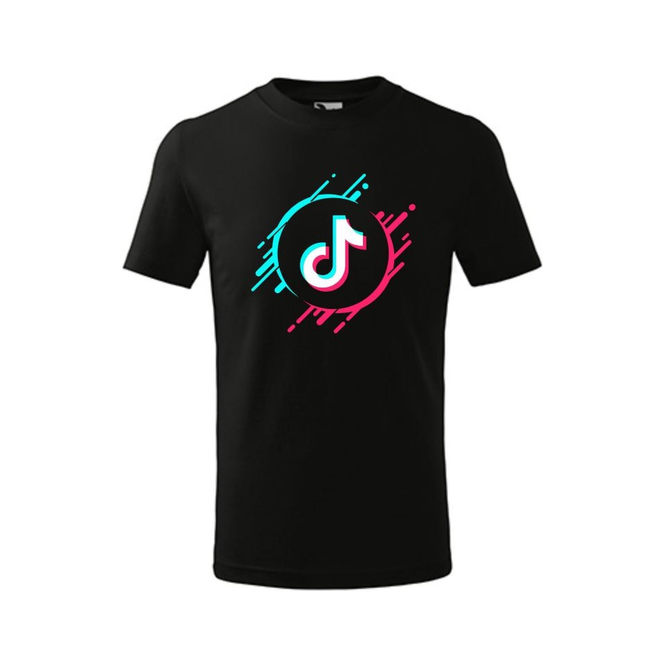 Tricou copii personalizat, Tik Tok,Negru