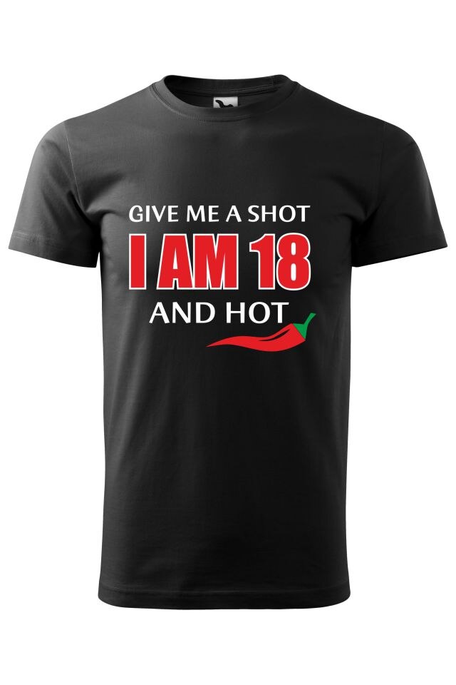 Tricou barbati personalizat Give me a shot, Malfini, Negru