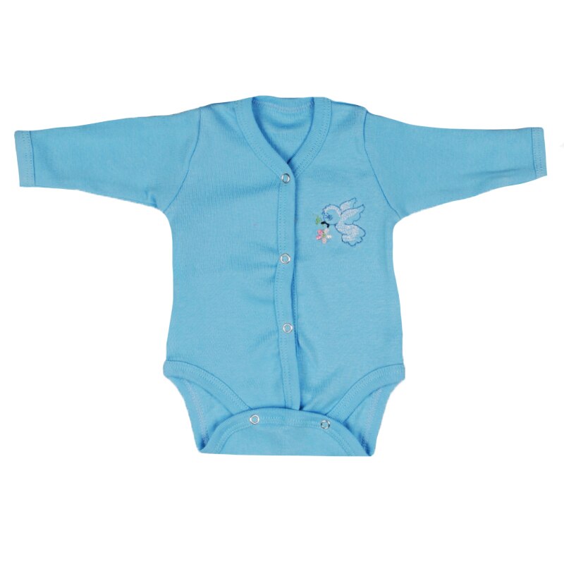 Body cu maneca lunga pentru baieti Pifou Model 11ML-AL, Albastru, 46-50 cm