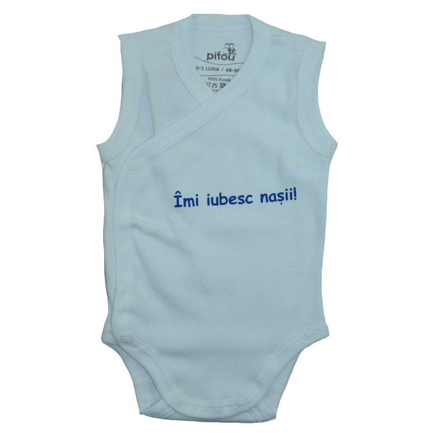 Body tip maieu pentru bebelusi Pifou BMSI2-A, Alb, 56 cm