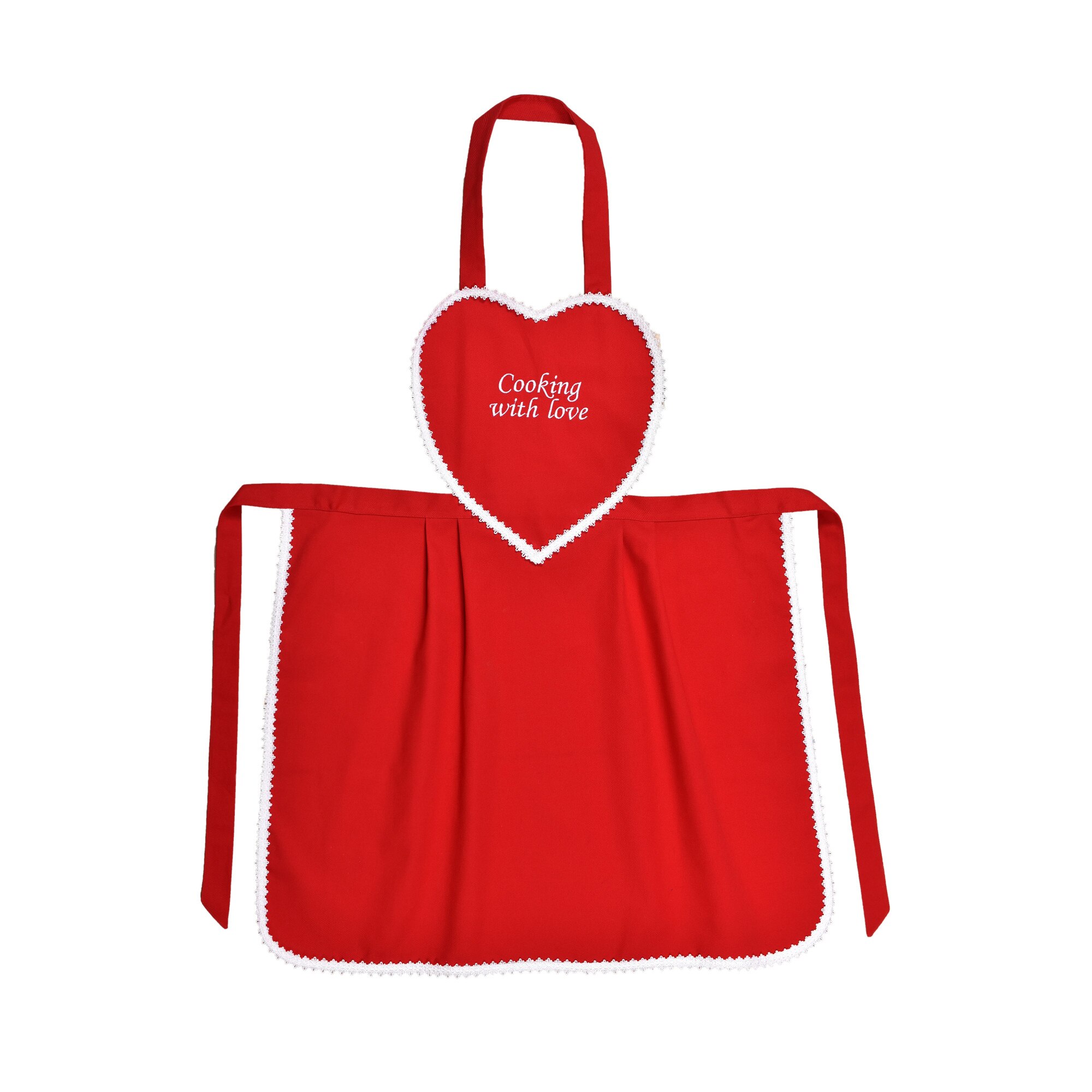 Sort handmade rosu cu dantela alba, Atelier Diversis, mesaj brodat