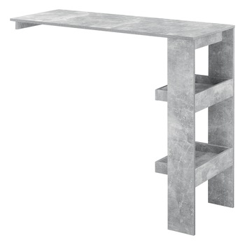 Masa bar Bromolla BO, en.casa, 120 x 45 x 106 cm, PAL/melamina, efect beton, cu doua rafturi, montabila pe perete Masa bar Bromolla BO, en.casa, 120 x 45 x 106 cm, PAL/melamina, efect beton, cu doua rafturi, montabila pe perete