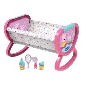 Patut Peppa Pig pentru papusi, Alb / Roz Patut Peppa Pig pentru papusi, Alb / Roz