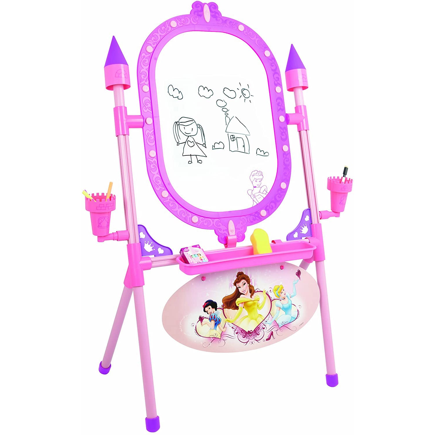 Tabla de desen dubla Trends2Com, 3in1, Magnetica, Reversibila, Disney Princess, Pink