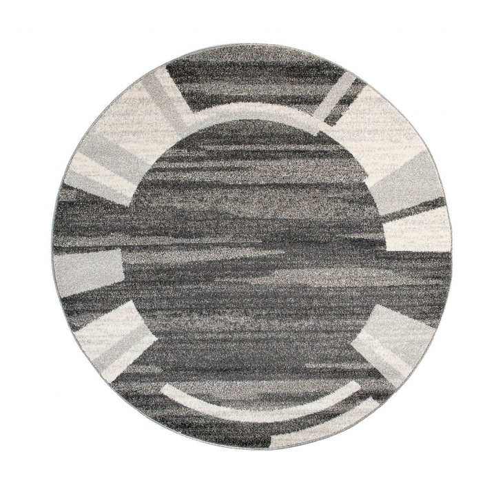 Covor Sari Circle Modern Chemex 3443A negru 100x100