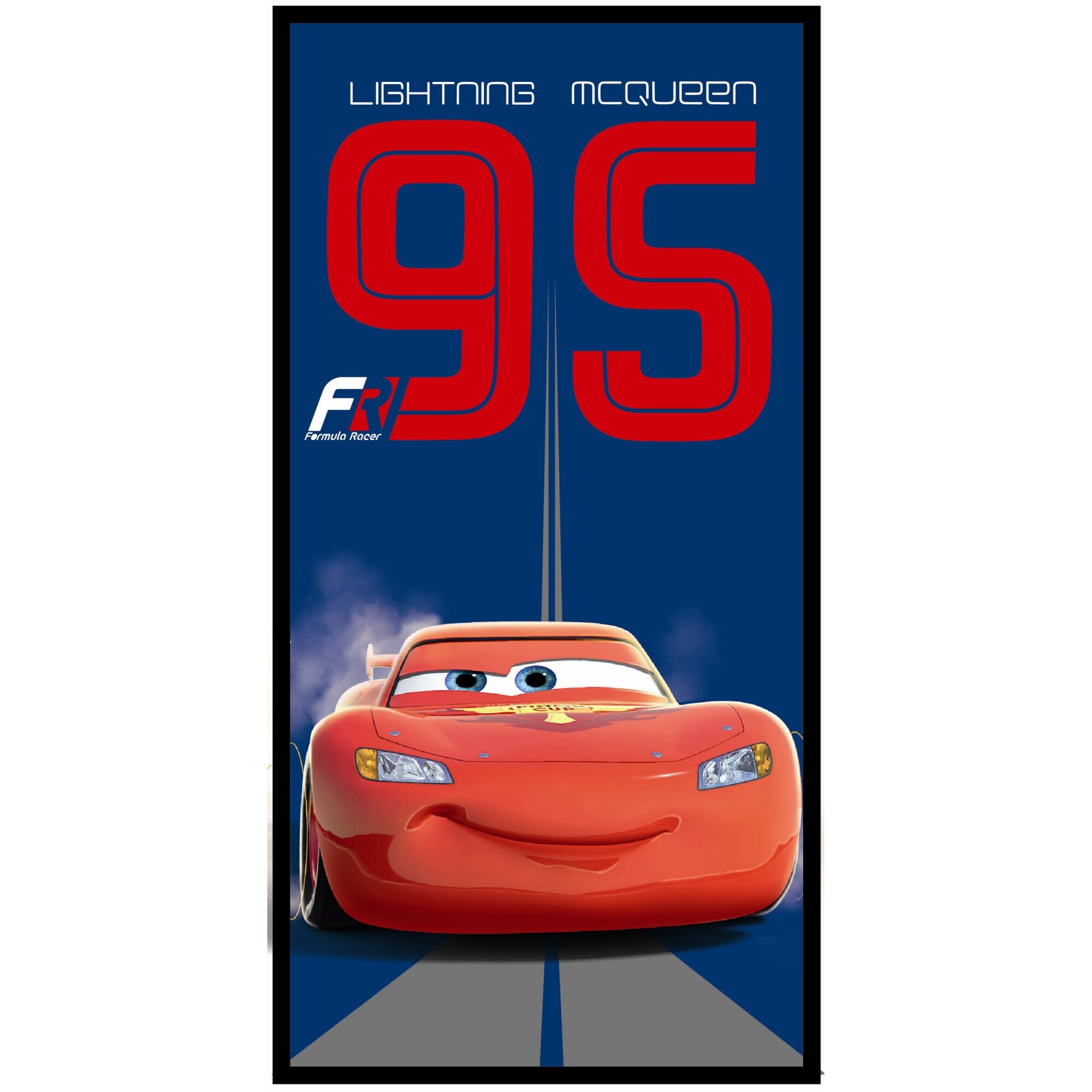 Prosop de plaja / baie Disney Cars, Bumbac 100%, 70x140 cm, Rosu/Albastru