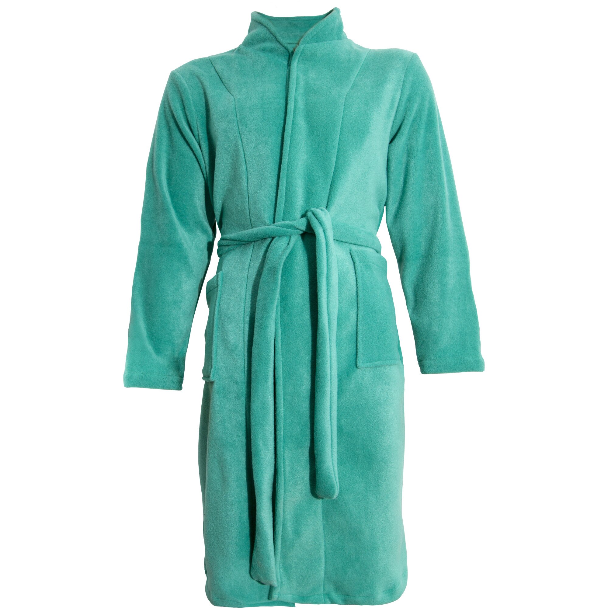 Halat Polar, PRIMA, Clasic, Guler tip tunica, Maneca lunga, 2 Buzunare, Cordon talie, Verde Emerald, Marimea M