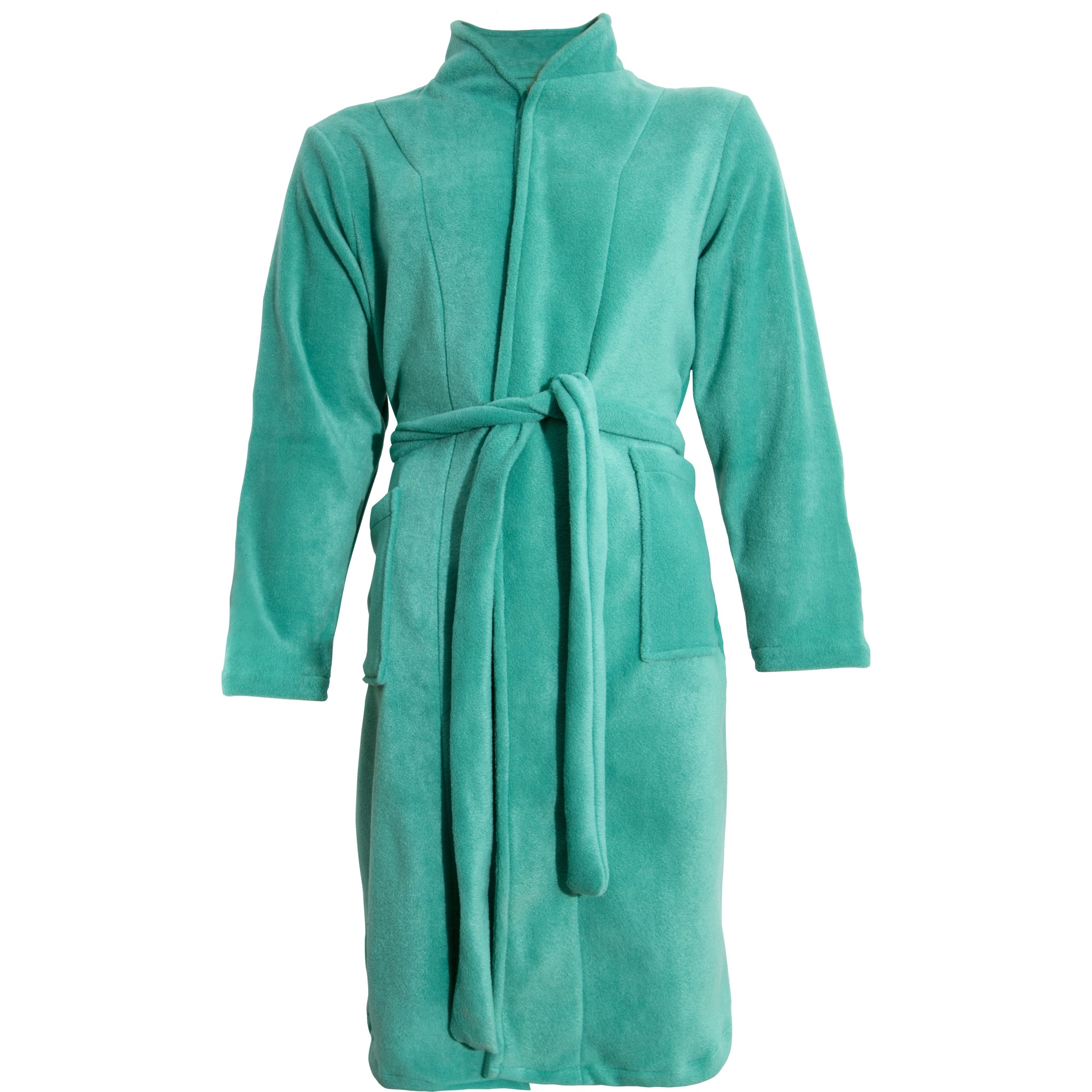 Halat Polar, PRIMA, Clasic, Guler tip tunica, Maneca lunga, 2 Buzunare, Cordon talie, Verde Emerald, Marimea 2XL