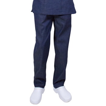 Pantaloni, PRIMA, Unisex, elastic in talie, 2 buzunare, Denim, Marimea L Pantaloni, PRIMA, Unisex, elastic in talie, 2 buzunare, Denim, Marimea L