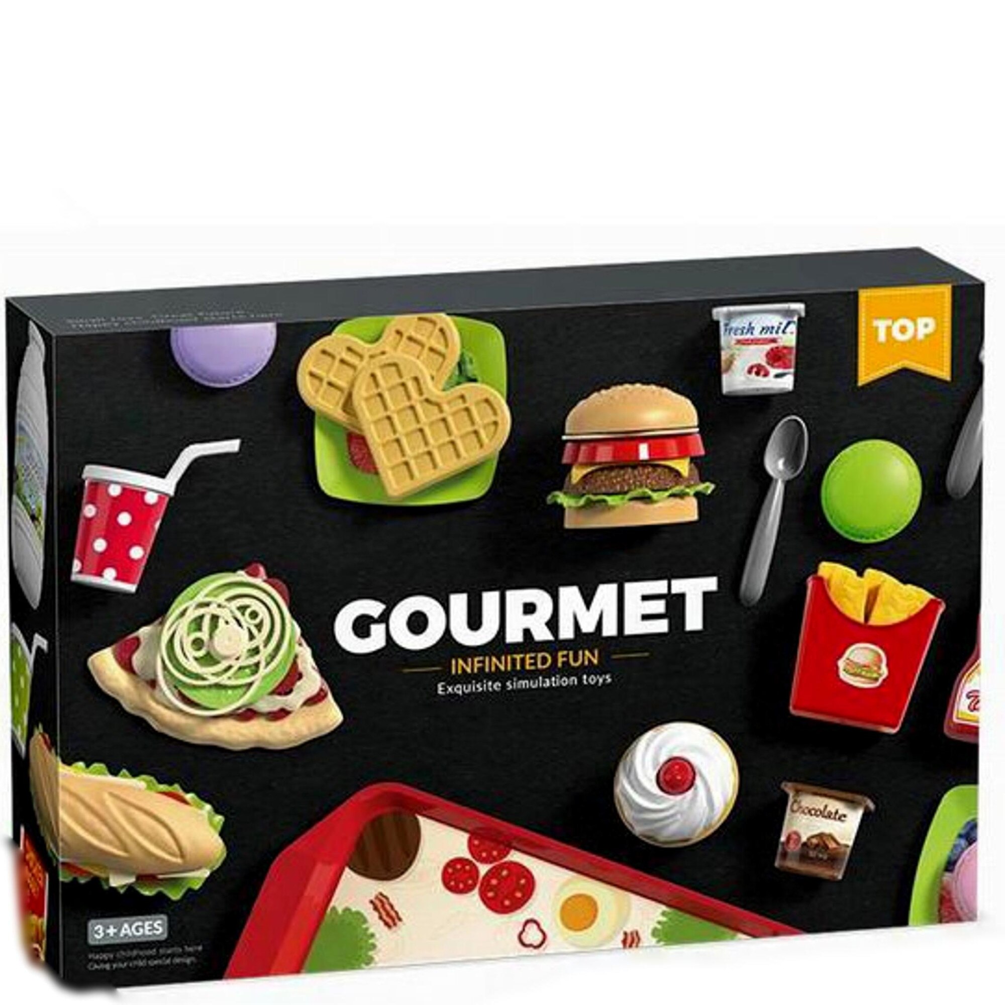 Set de Gatit pentru Copii, Bucataras Master Chef, include Alimente de Jucarie, Multicolor