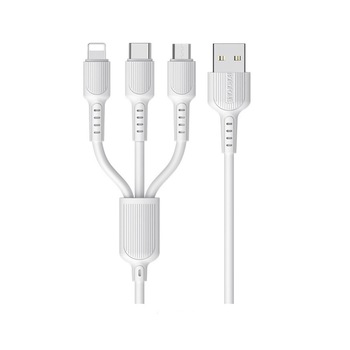 Cablu de incarcare Borofone, 3in1 MicroUSB/Lightning/USB-C, BX16 Easy, Alb Cablu de incarcare Borofone, 3in1 MicroUSB/Lightning/USB-C, BX16 Easy, Alb
