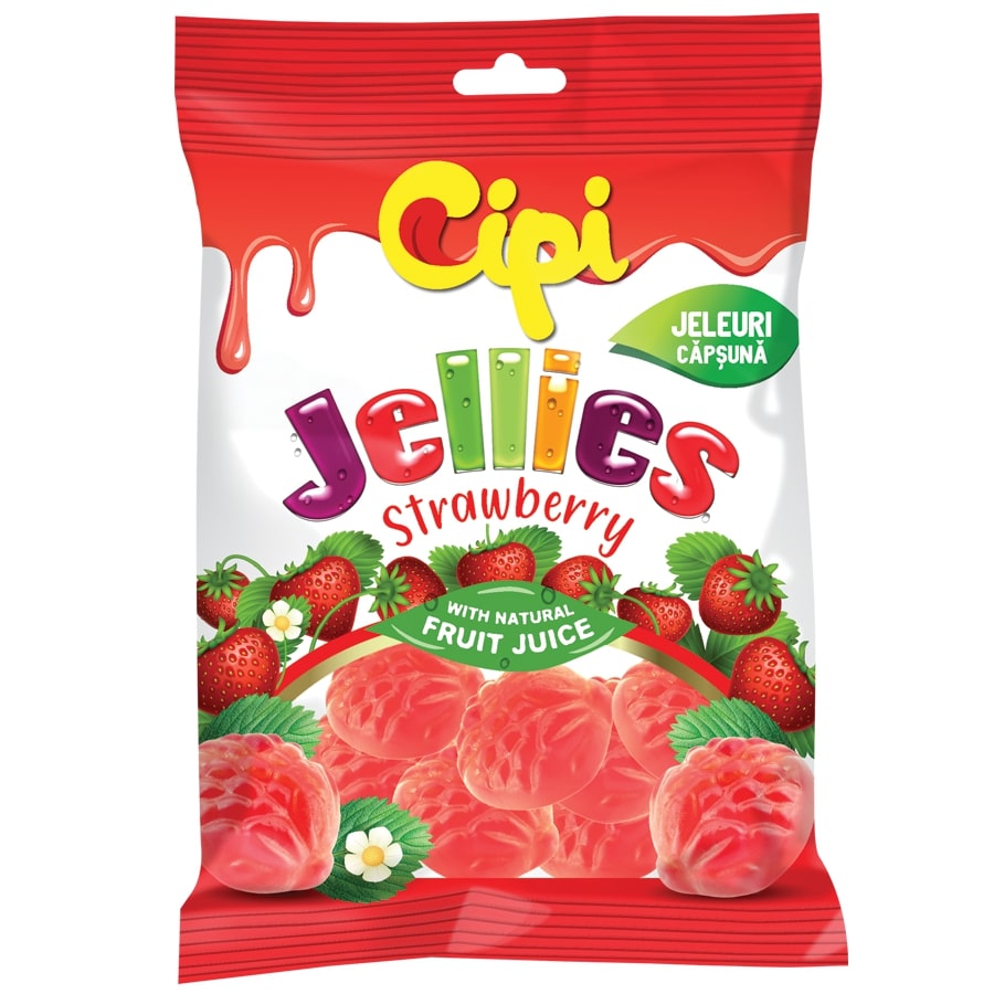 Jeleuri, CIPI Jellies, cu capsuna - BAX (30 pungi*75g)