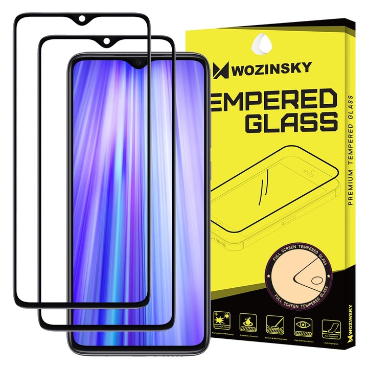 Kijelzővédő Xiaomi Redmi Note 8 Pro mobiltelefonhoz | Wozinsky Full Glue 2 db