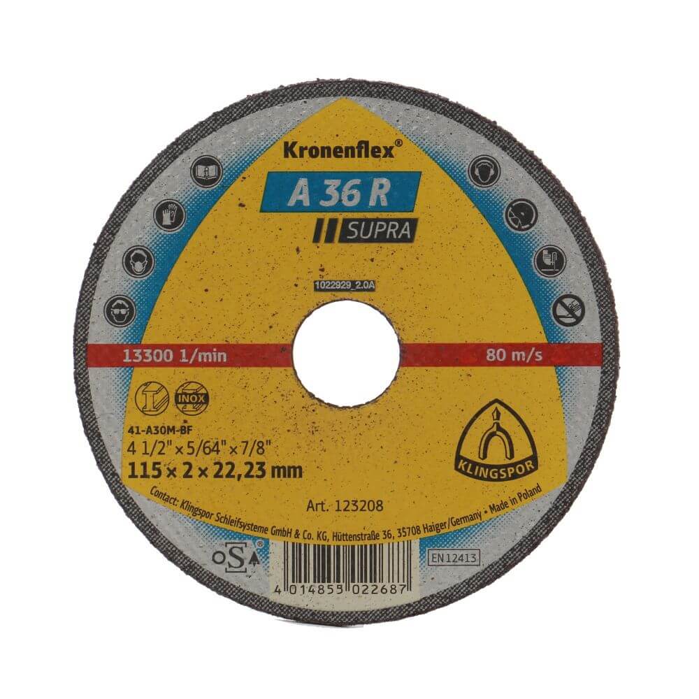 Disc Debitare Klingspor A36R Supra, Universal, Inox, 115 x 2 x 22mm