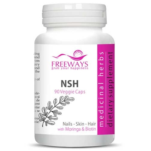 NSH nails, skin, hair, 90 capsule vegetale, Freeways, supliment alimentar pentru unghii, piele si par