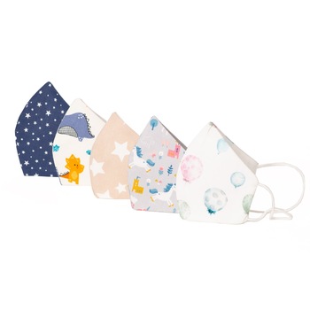 Set 5 Masti protectie fata bumbac COPII, BROTHER AND SISTER, reutilizabile, 3 straturi, anatomice, cu elastic, copii Set 5 Masti protectie fata bumbac COPII, BROTHER AND SISTER, reutilizabile, 3 straturi, anatomice, cu elastic, copii