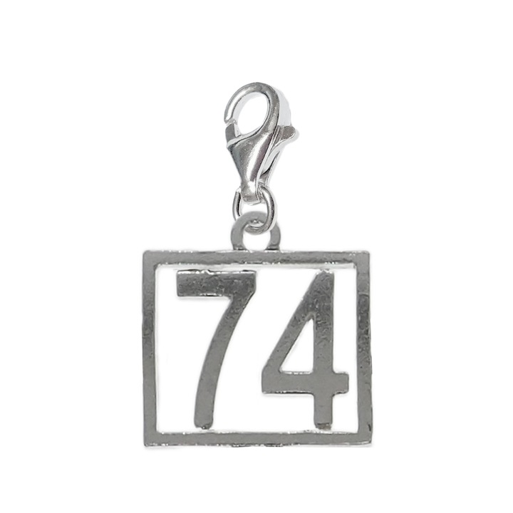 Pandantiv argint carabina Cifra 74 numar norocos cifre aniversare 10247_4320 Dras 74 Argintiu