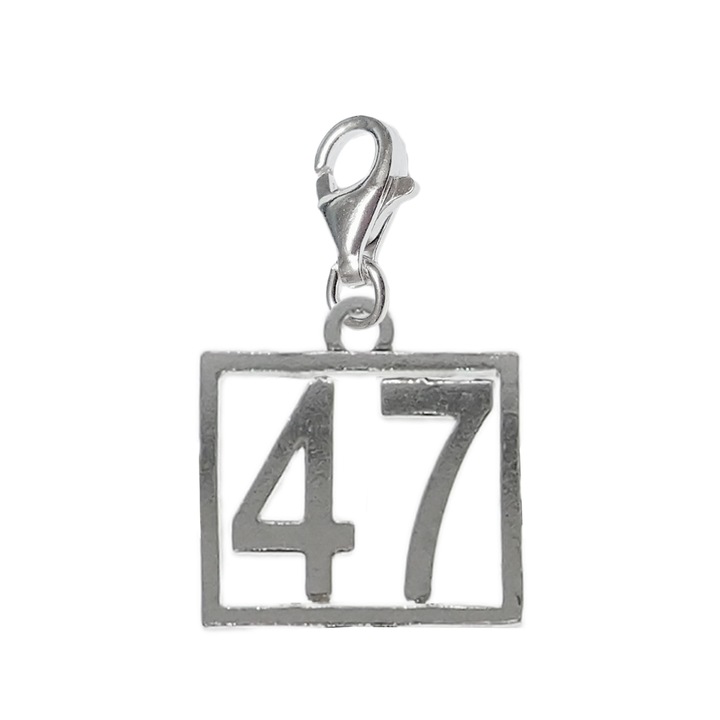 Pandantiv argint carabina Cifra 47 numar norocos cifre aniversare 10254_7320 Dras 47 Argintiu