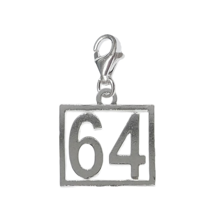 Pandantiv argint carabina Cifra 64 numar norocos cifre aniversare 10256_4320 Dras 64 Argintiu