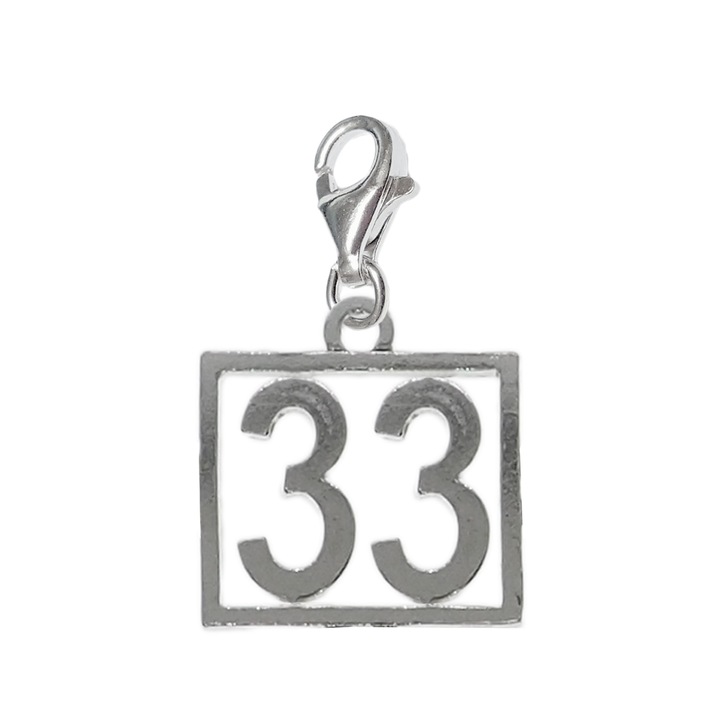 Pandantiv argint carabina Cifra 33 numar norocos cifre aniversare 10253_3320 Dras 33 Argintiu