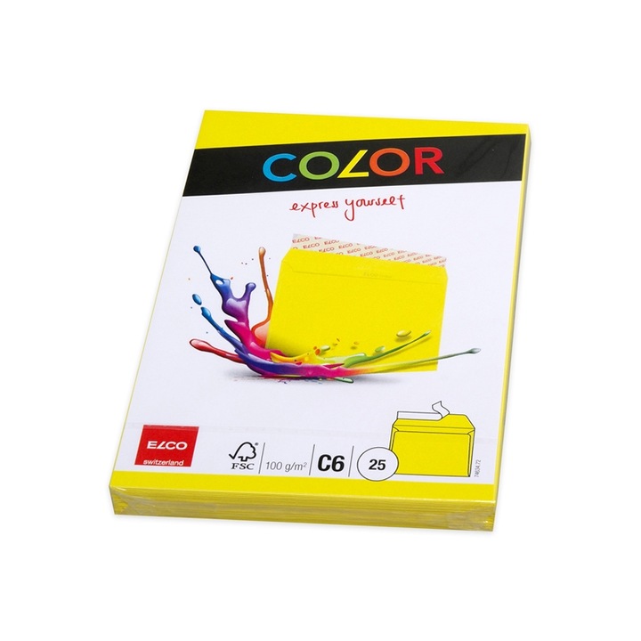 Set 25 plicuri, ELCO, 114 x 162mm, Galben