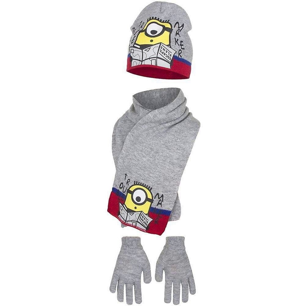 Set caciula-fular-manusi, Minions, Gri