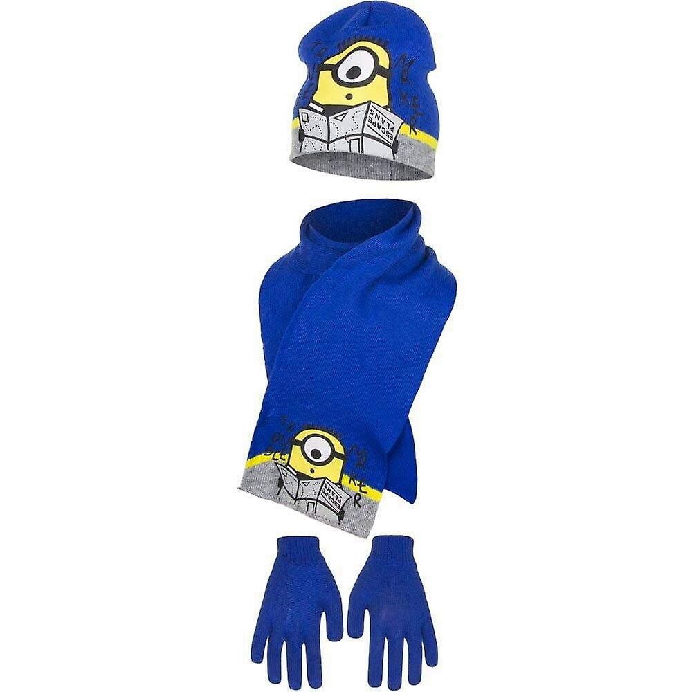 Set caciula-fular-manusi, Minions, Albastru
