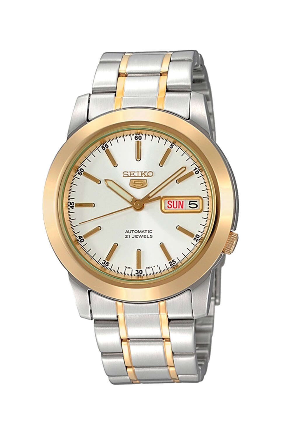 Seiko, Ceas din otel inoxidabil cu logo, Auriu/Argintiu